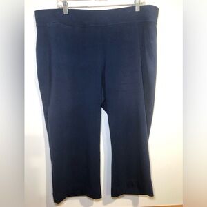 WOMEN’S LANDS END COTTON AND SPANDEX PULL UP CAPRIS, NAVY, SIZE 2X